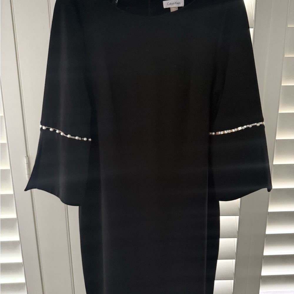 Ralph Lauren Blue Sheath Dress with Bell Sleeves